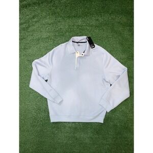 NWT VRST Pinnacle Rugby Polo Long Sleeve Collared Light Blue White Men's Small